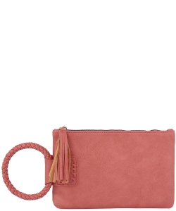 Fashion Tassel Cuff Handle Clutch Bag TD-0018 PEACH